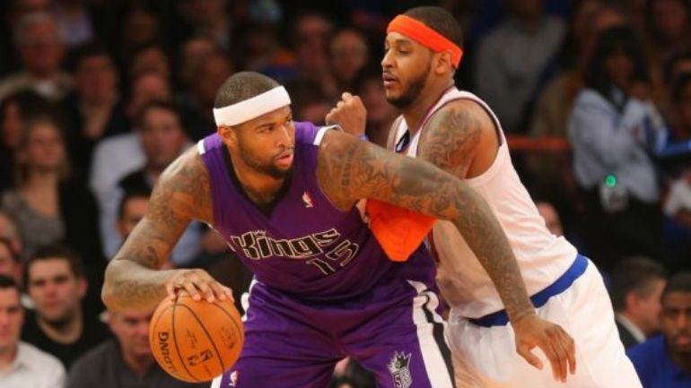 Ο Καρμέλο Άντονι και ο Ντε Μάρκους Κάζινς στο Rick & Roll του OTE TV