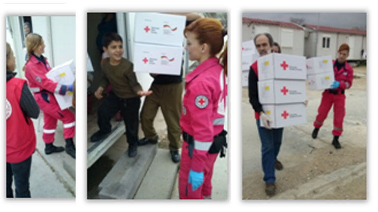 Διανομή ανθρωπιστικής βοήθειας σε πρόσφυγες στον Ελαιώνα