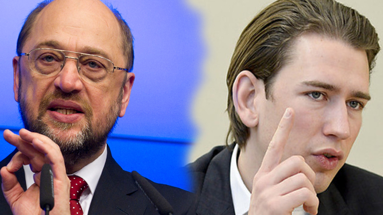 Προσφυγικό: Συνεργασία όλων ζητάει ο Σουλτς, πρώτα διακοπή ροών απαιτεί ο Κουρτς