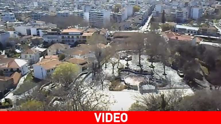 Πανοραμικές εικόνες από τον προσωρινό χώρο στέγασης των προσφύγων στο Φρούριο Τρικάλων