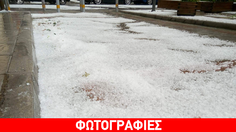 Έντονη χαλαζόπτωση στο Αγρίνιο