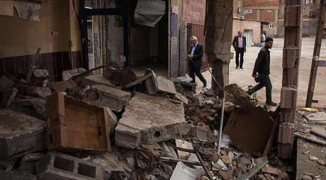 Εικόνα καταστροφές μετά από τις μάχες του τουρκικού στρατού με Κούρδους στο Ντιγιάρμπακιρ