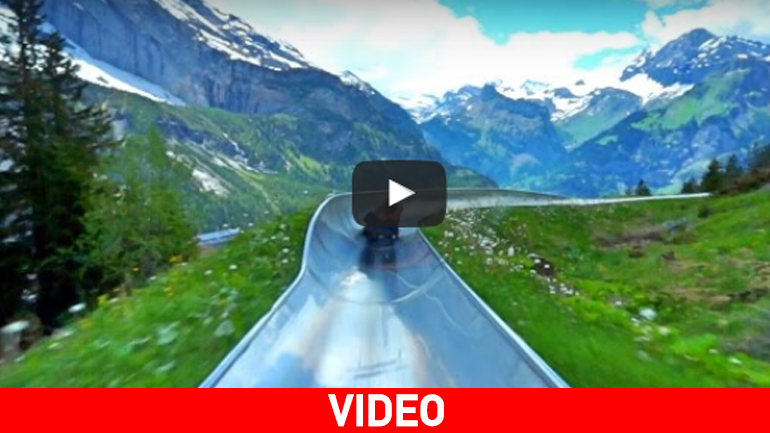 Ποιος δεν θα ήθελε να δοκιμάσει αυτή την τσουλήθρα στις Ελβετικές Άλπεις…