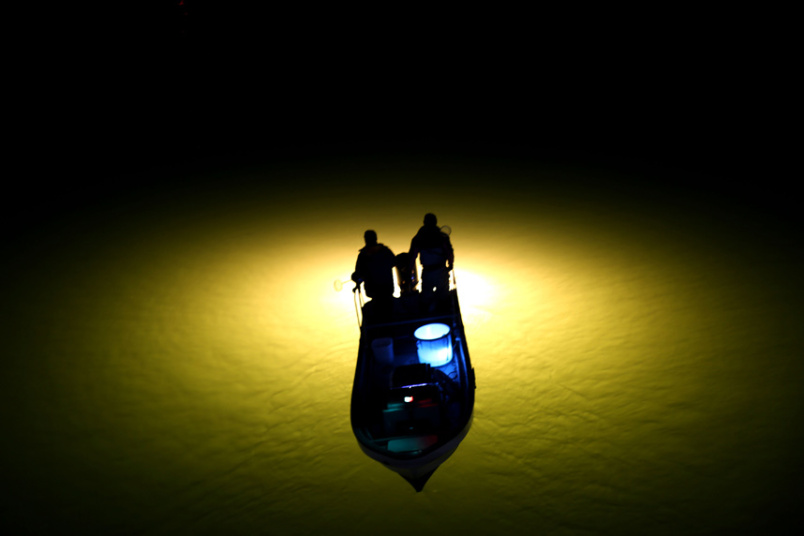 Ιάπωνες ψαράδες αναζητούν… χέλια υπό το αχνό φως στην Tokushima της Ιαπωνίας