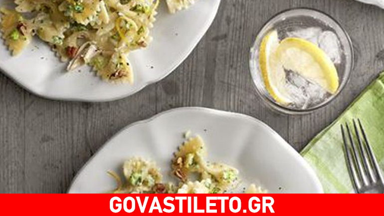 Φαρφάλες με κοτόπουλο και πέστο μπρόκολου