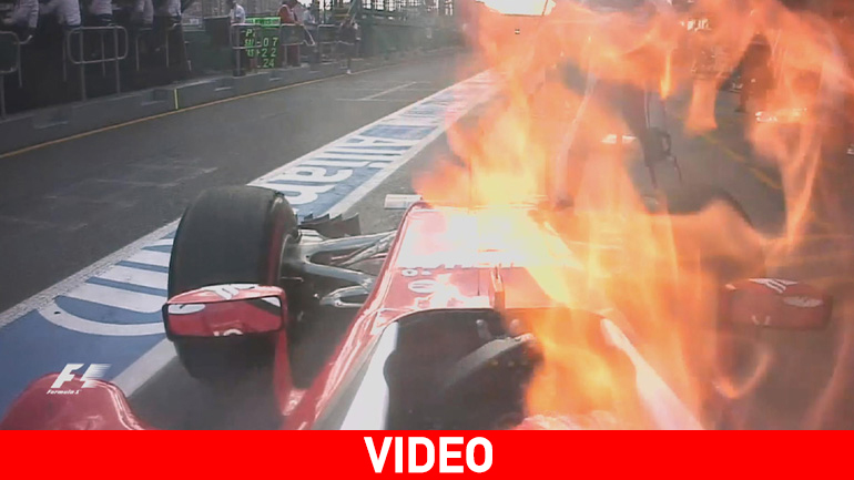 Φλόγες πάνω από το κεφάλι του Raikkonen