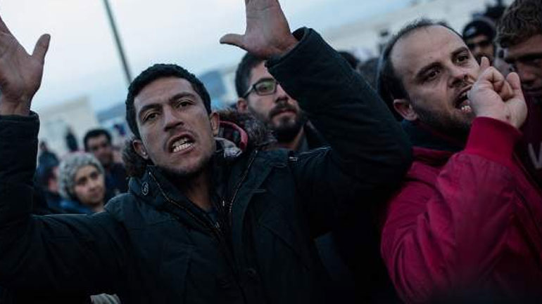 Ειδομένη: Ένταση κατά τη διάρκεια διαμαρτυρίας προσφύγων