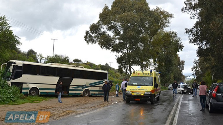 Σπάρτη: Σύγκρουση λεωφορείου του ΚΤΕΛ με Ι.Χ.