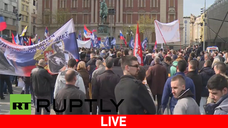 Διαδήλωση στο Βελιγράδι εναντίον του ΝΑΤΟ