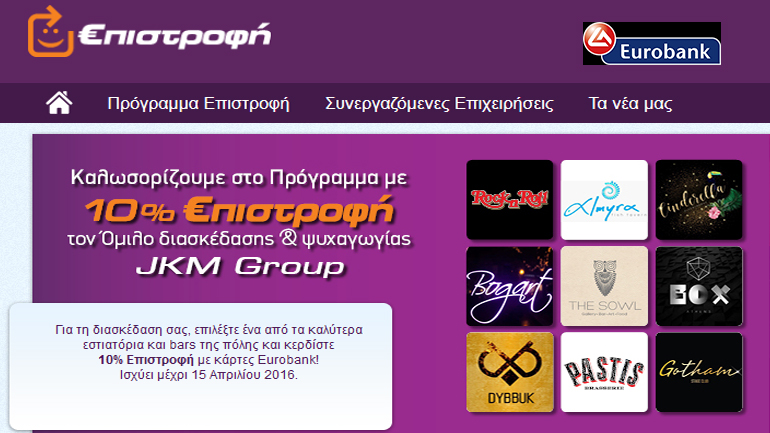 Eurobank: Μειώστε το κόστος αγορών με το πρόγραμμα Επιστροφή