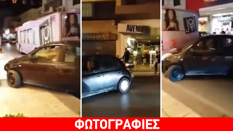 Τράκαρε λεωφορείο, έριξε μηχανάκι και… καβάλησε πεζοδρόμιο