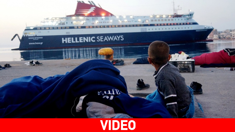 Χωρισμένη στα δύο η αποβάθρα του λιμανιού στη Χίο, για πλοία και πρόσφυγες