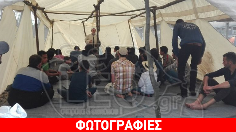 Αυτοσχέδιο τζαμί στον καταυλισμό της Ειδομένης