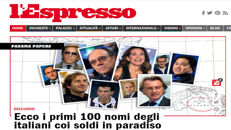 L’ Espresso: 800 επιφανείς Ιταλοί στη λίστα των Panama Papers