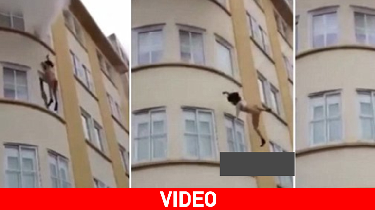 Πήδηξε από φλεγόμενη πολυκατοικία