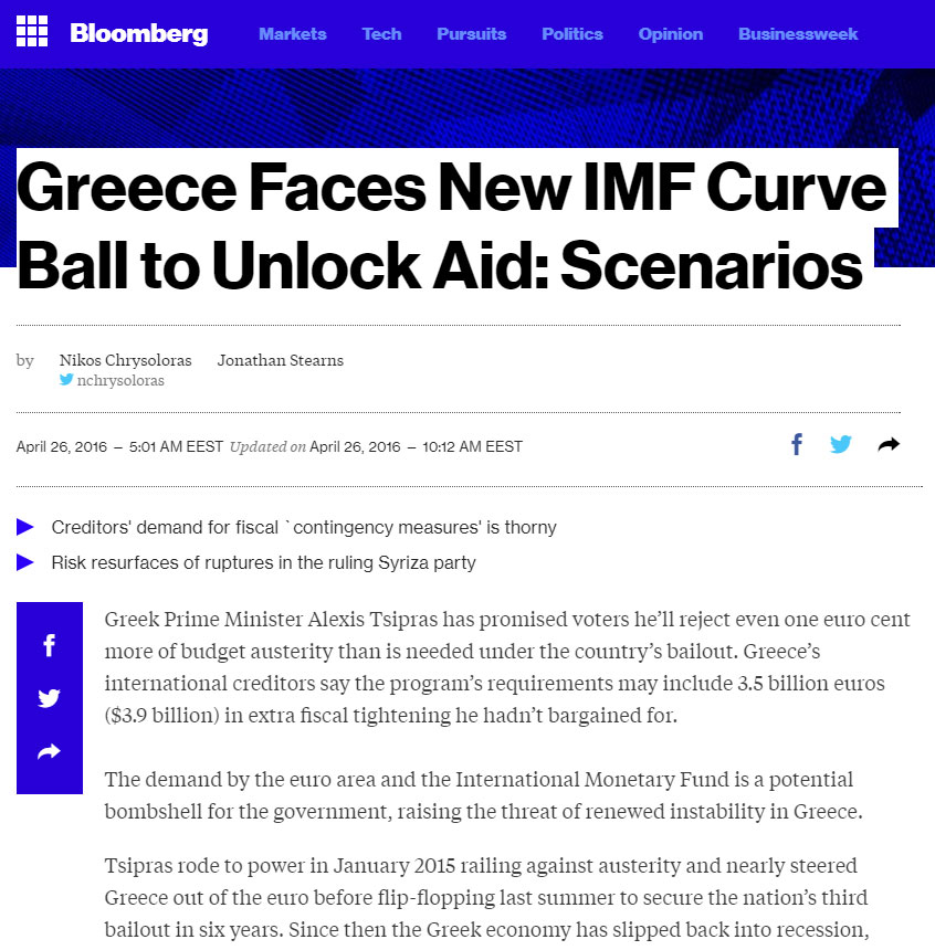Το δημοσίευμα του Bloomberg