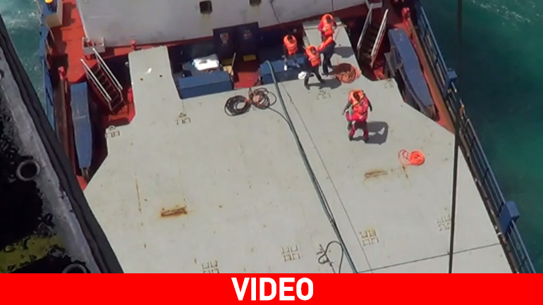 Ελικόπτερο Super Puma έσωσε πλήρωμα φορτηγού πλοίου στη Λέσβο