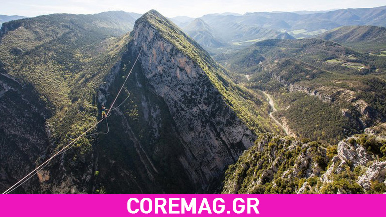 Παγκόσμιο ρεκόρ: 1000 μέτρα slackline walk!