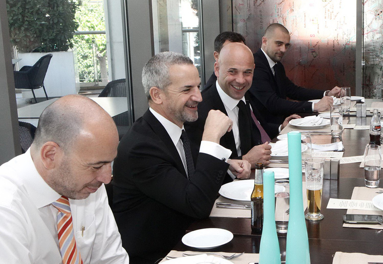 Από αριστερά, Μάριος Μπαρκής, Τάκης Θεοχαράκης, Guillaume Cartier και GuillaumeBarbet 