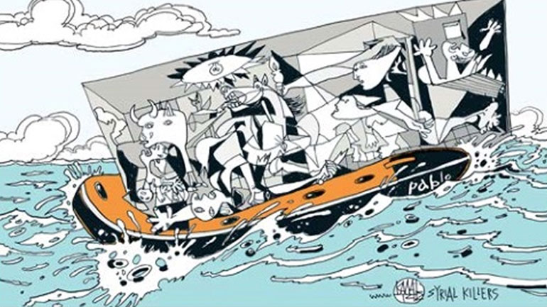 Έκθεση σκίτσων για το προσφυγικό στο Μετρό Συντάγματος