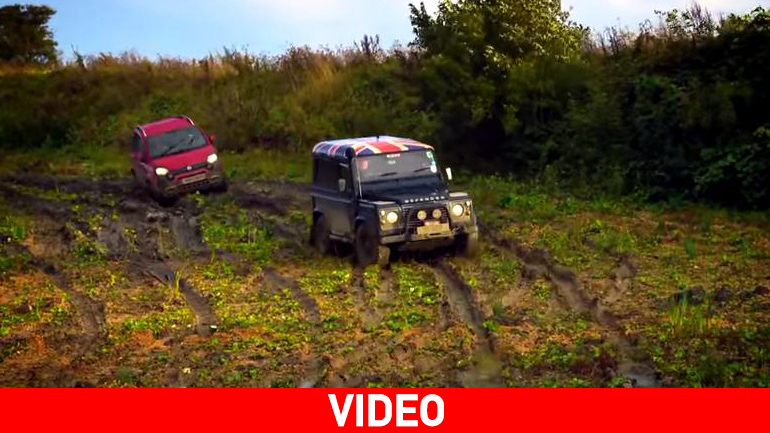 Επική off road μάχη μεταξύ Fiat Panda και Land Rover