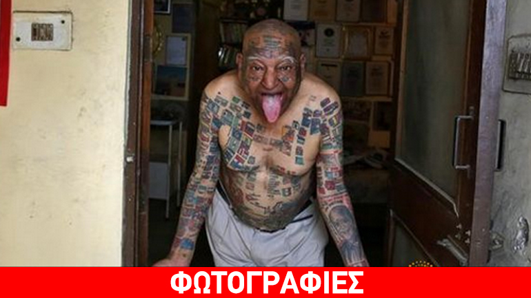 Ινδός 76 ετών χτύπησε στο σώμα του 500 τατουάζ