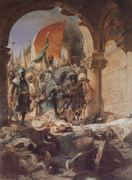 Η είσοδος του Μωάμεθ Β΄ στην Κωνσταντινούπολη (πίνακας του Ζαν-Ζοζέφ Μπενζαμέν Κονστάντ, 19ος αιώνας)  