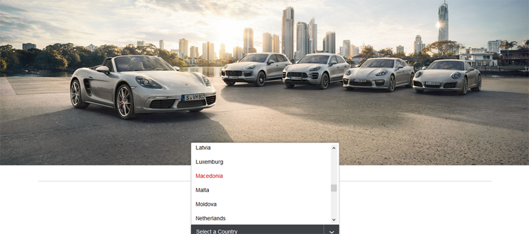 H ιστοσελίδα της Porsche...