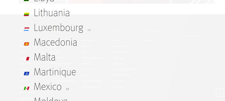 H ιστοσελίδα της SEAT...