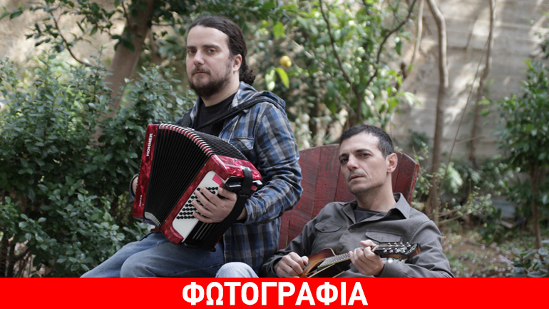 Ο Μανώλης Φάμελλος και ο Στάθης Δρογώσης στον Κήπο του Μεγάρου