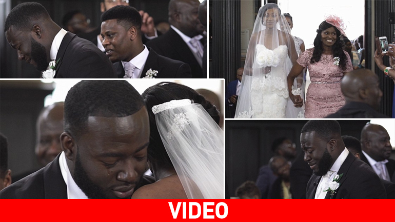 Η στιγμή που ο γαμπρός συγκινείται αντικρίζοντας τη σύντροφό του ντυμένη νύφη…