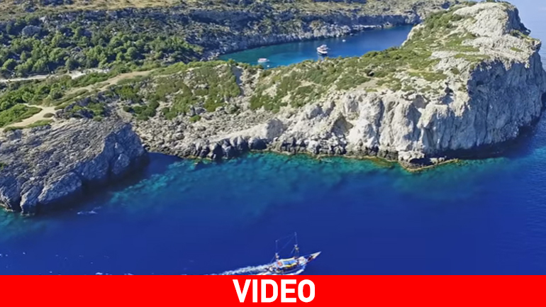 Ρόδος: Η παραλία Άντονι Κουίν από… ψηλά
