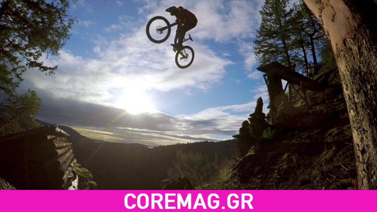 Κορυφαίος ποδηλάτης σκάει άλμα πάνω από γκρεμό