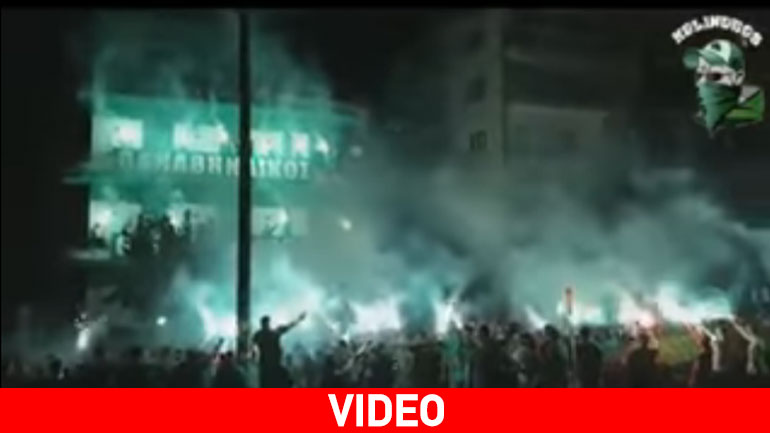 Οπαδοί του Παναθηναϊκού έκαναν τη νύχτα μέρα έξω από τη Λεωφόρο