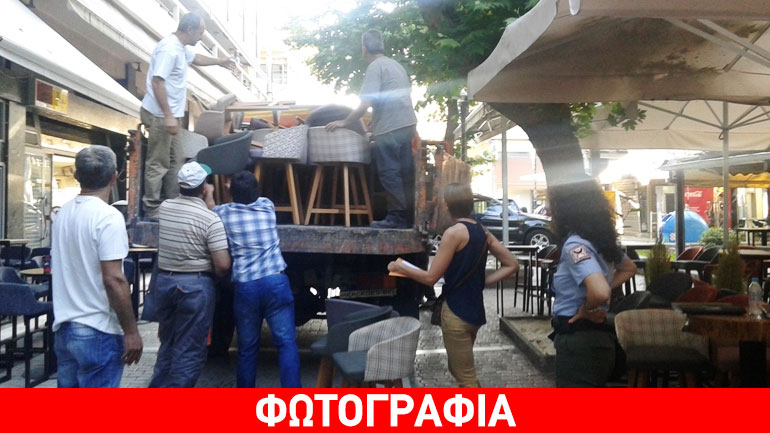 Λάρισα: «Σήκωσαν» τραπεζοκαθίσματα από δύο καταστήματα