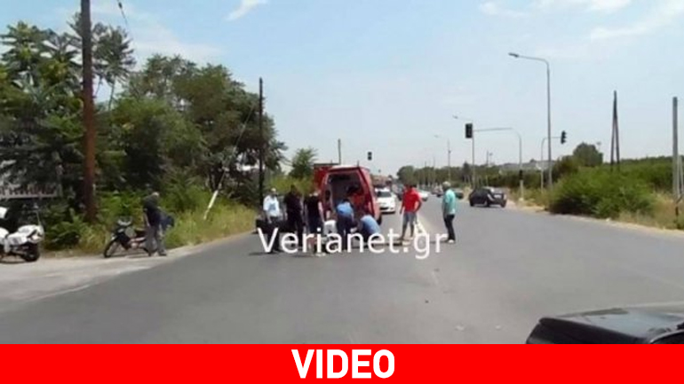 Ημαθία: Καρέ καρέ η μεταφορά τραυματισμένου μοτοσικλετιστή