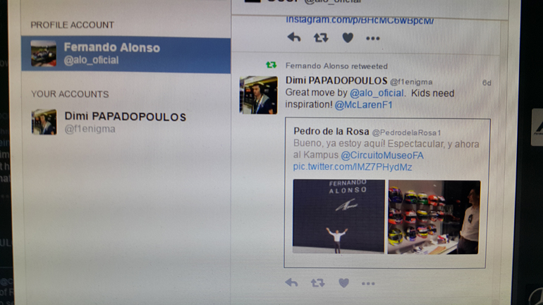 Ο Alonso έκανε retweet από τον Έλληνα... F1enigma!