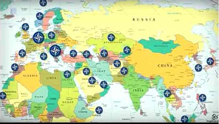 Η ρωσική απειλή: Χάρτης που δείχνει πως το ΝΑΤΟ απειλείται από την περικυκλωμένη από τις βάσεις του Ρωσία…