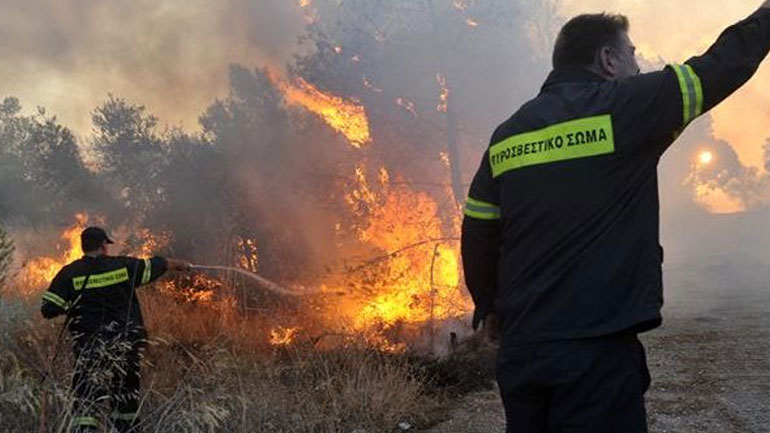 Φωτιά στο Μαρμάρι Ευβοίας