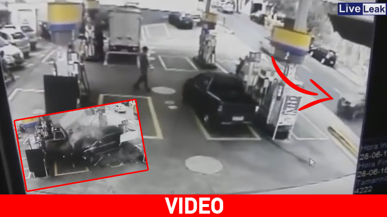 Αυτοκίνητο «μπουκάρει» σε πρατήριο υγρών καυσίμων