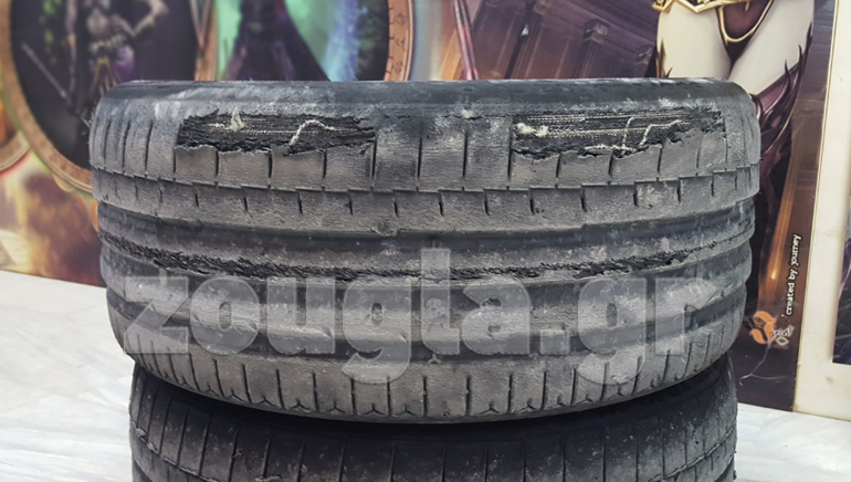 Αυτά είναι τα πρώτα ελαστικά που έλιωσε το μοναδικό Honda Civic Type R που ήρθε στην Ελλάδα...