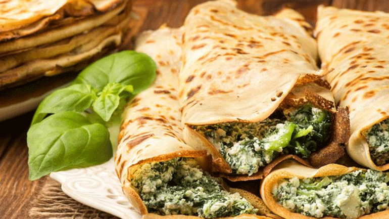 Κρέπες στο φούρνο με σπανάκι