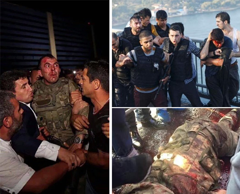 Κάτω δεξιά το αποκεφαλισμένο πτώμα στρατιώτη