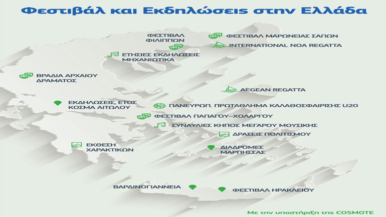 Καλοκαιρινά φεστιβάλ και εκδηλώσεις σε όλη την Ελλάδα με τη στήριξη της COSMOTE