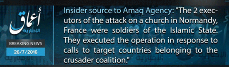 Η ανάληψη ευθύνης για το αποκεφαλισμό του ιερέα από το ISIS