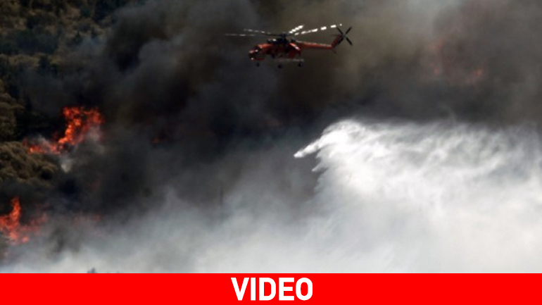 Συναγερμός από μεγάλη φωτιά στην Κρήτη κοντά σε οικισμό