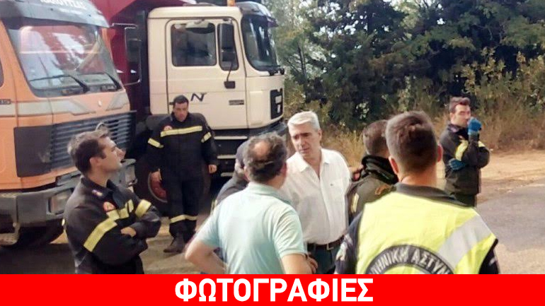 O Σίμος Κεδίκογλου στην πυρόπληκτη Εύβοια