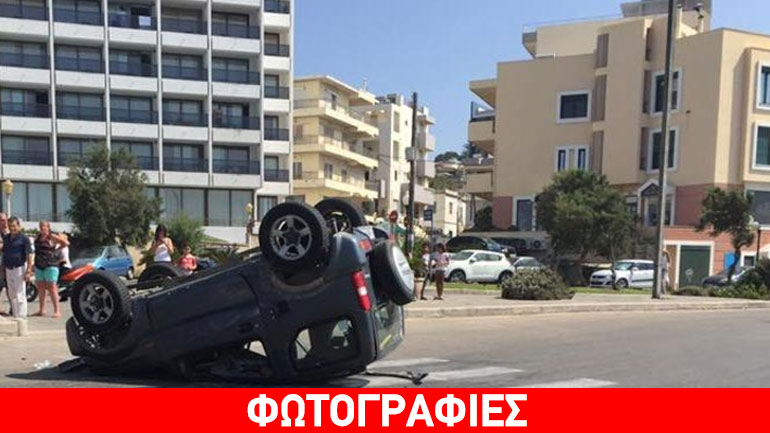 Ρόδος: Ανατροπή αυτοκινήτου στην είσοδο της πόλης