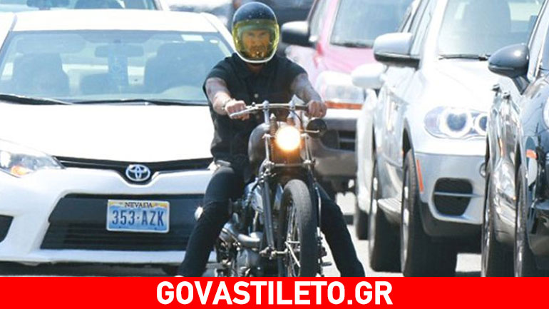 David Beckham: Με vintage μηχανή στους δρόμους του Λος Άντζελες
