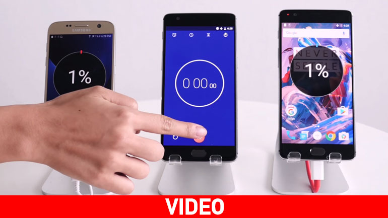 Σύγκριση ταχύτητας φόρτισης για OnePlus 3 και Samsung Galaxy S7